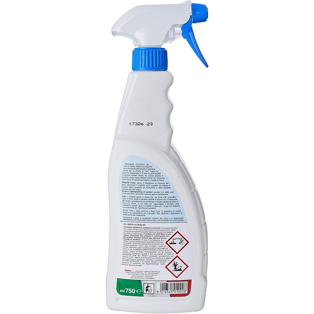 VIA MUFFA ml 750 Detergente  igienizzante cloroattivo Rhutten